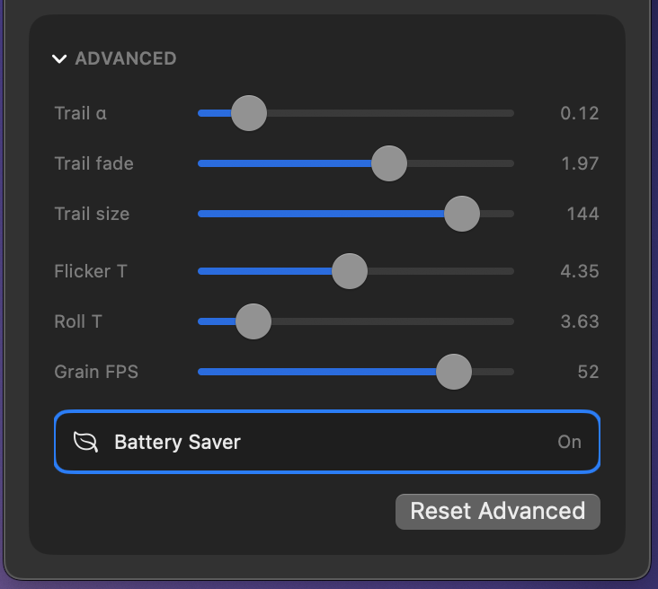 Veneer control panel, Advanced